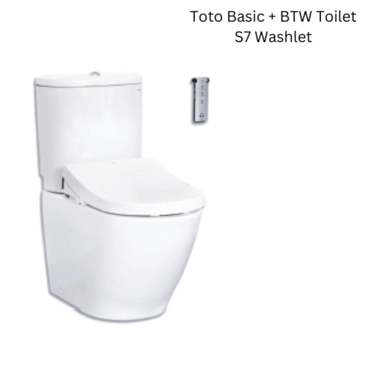 Toto Basic+ Toilet with S7 Washlet, D Shape Remote Control