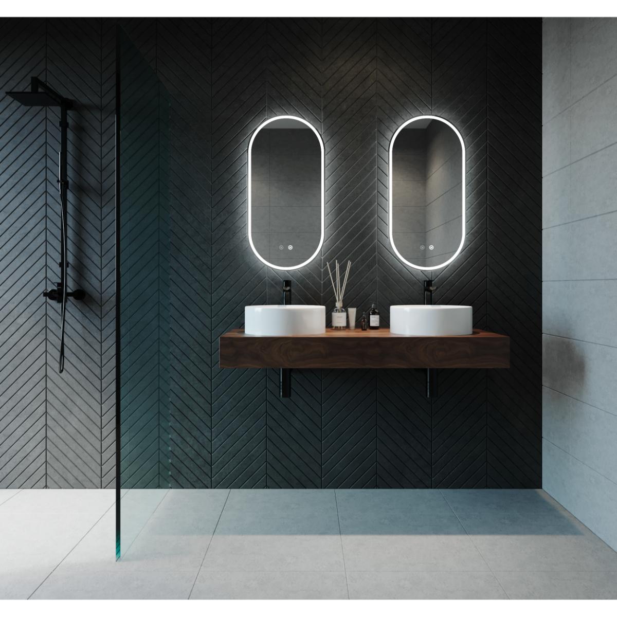 Remer Gatsby Backlit LED Mirror W Demister Frameless 450w x 900h