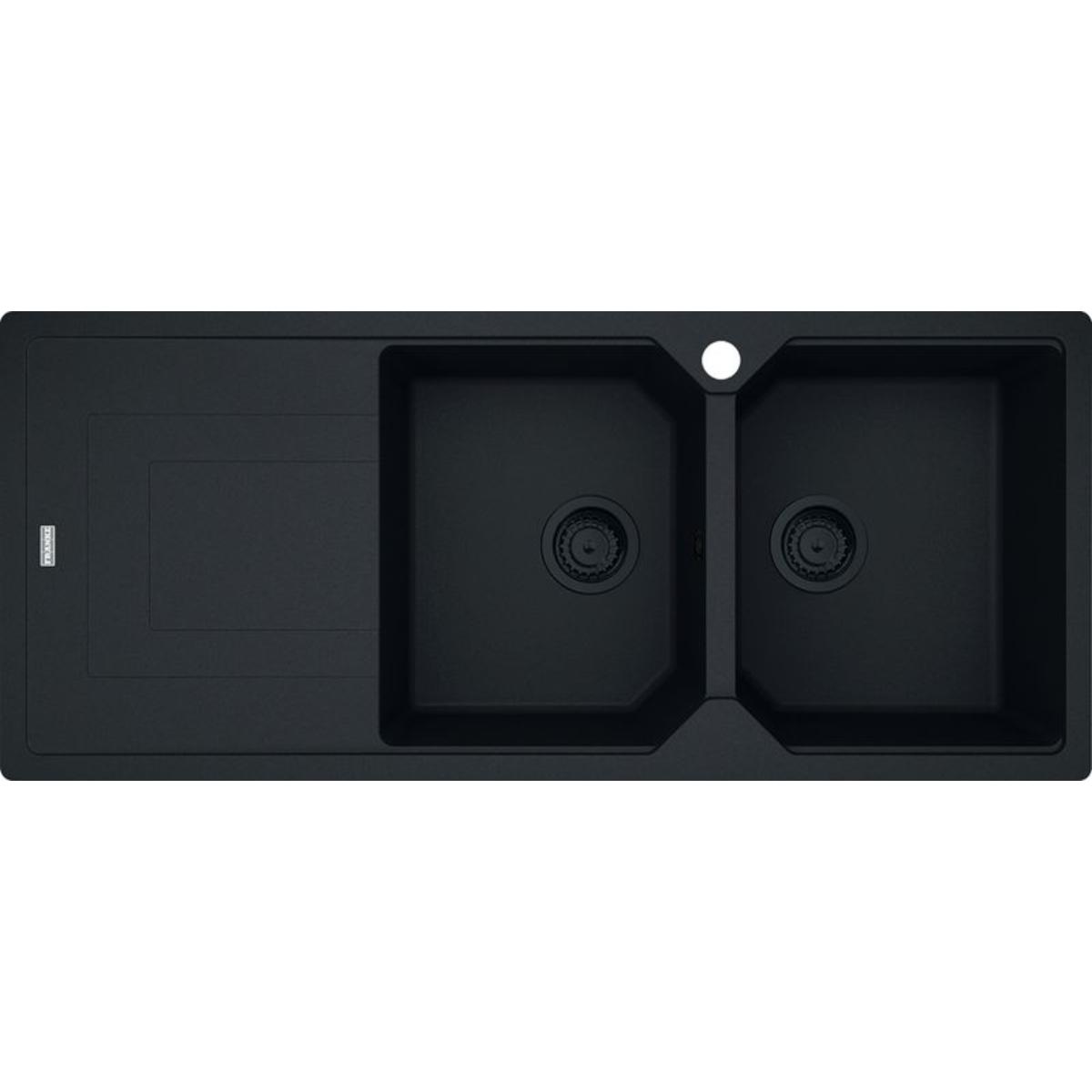 Franke Urban Fragranite Double Bowl Sink Matte Black 1160w x 500mm