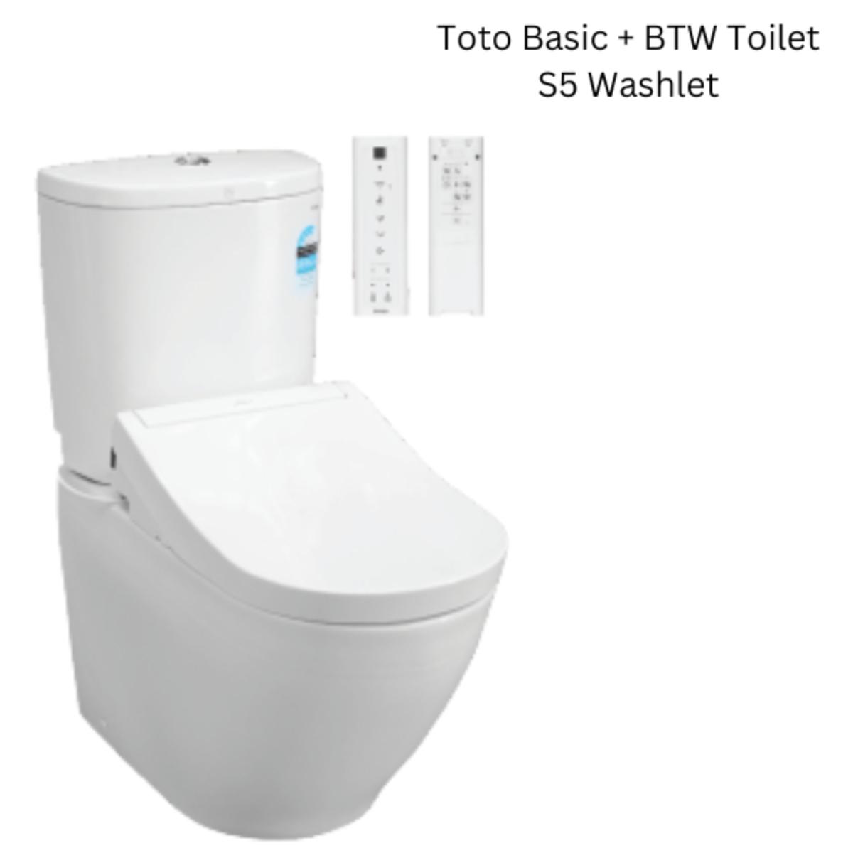 Toto Basic+ Toilet with S5 Washlet, D Shape Remote Control
